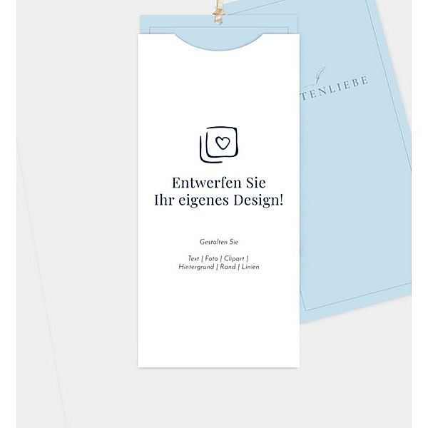 Einladungskarte Blanko Design, Einsteckkarte hoch  (103 x 213mm)