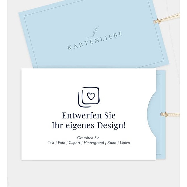 Einladungskarte Blanko Design, Einsteckkarte quer (168 x 115mm)