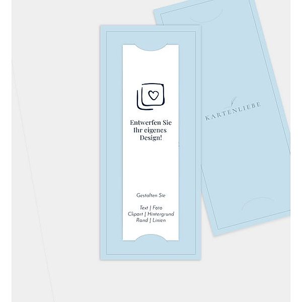Einladungskarte Blanko Design, Fotostreifen mit Tasche (90 x 210mm)