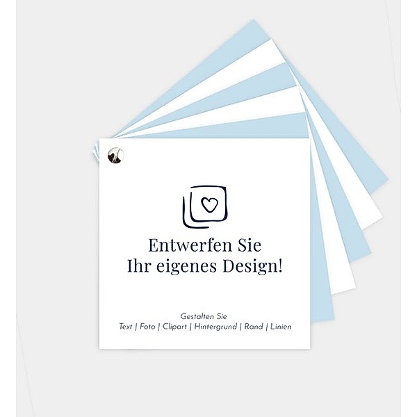 Einladungskarte Blanko Design, Kartenfächer quadratisch (105 x 105mm)