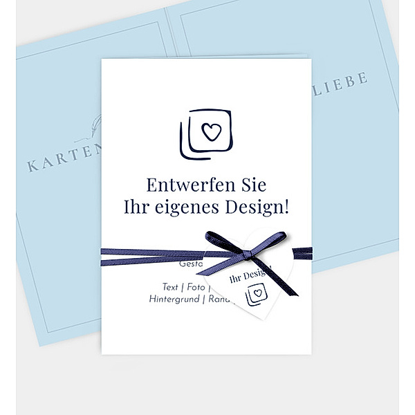 Einladungskarte Blanko Design, Klappkarte hoch (105 x 148mm)