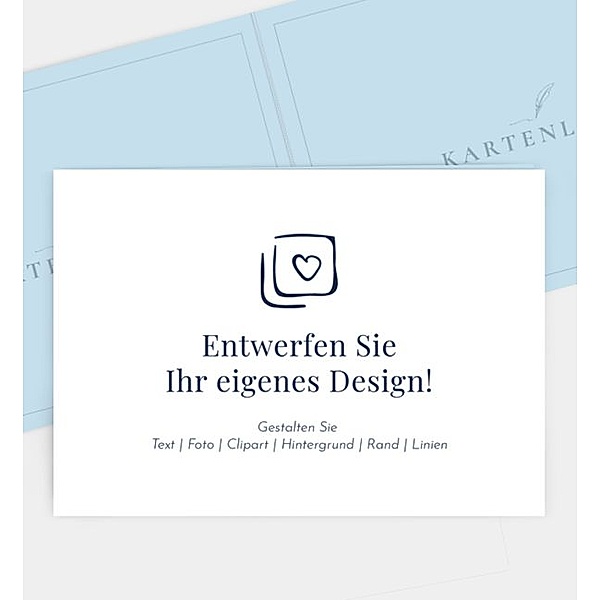 Einladungskarte Blanko Design, Klappkarte quer (170 x 120mm)