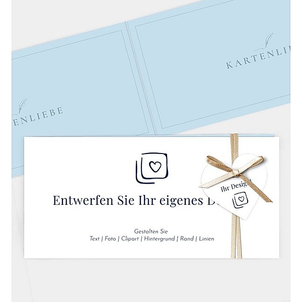 Einladungskarte Blanko Design, Klappkarte quer  (210 x 100mm)