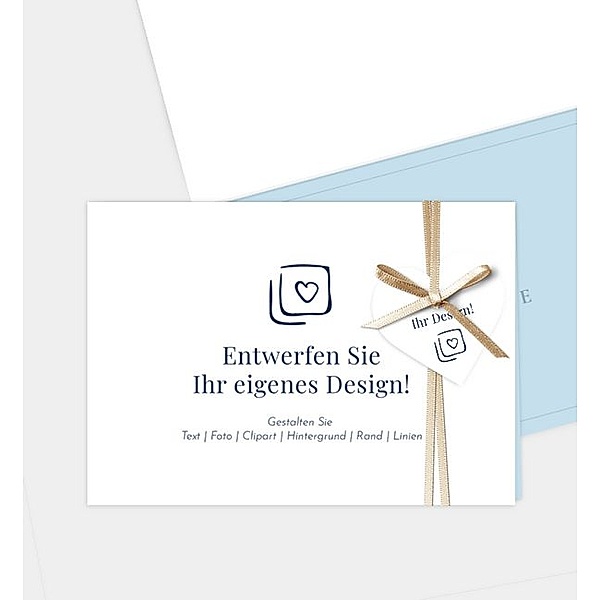 Einladungskarte Blanko Design, Klappkarte quer, Faltung oben (148 x 105mm)