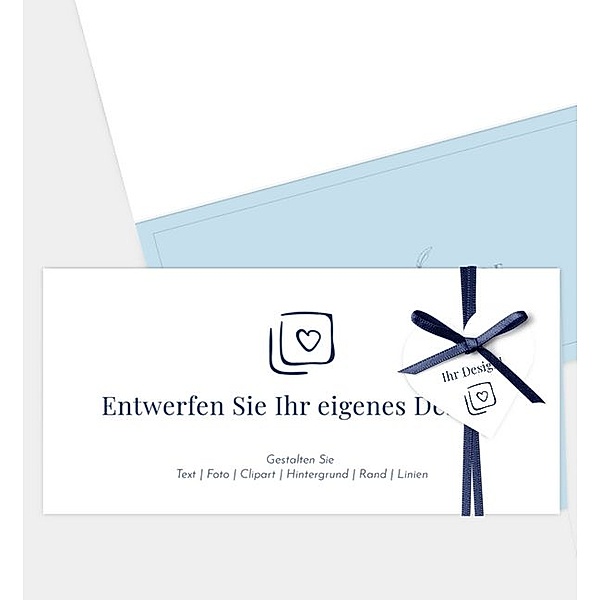 Einladungskarte Blanko Design, Klappkarte quer, Faltung oben (210 x 100mm)