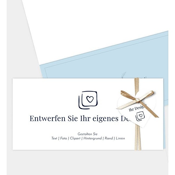 Einladungskarte Blanko Design, Klappkarte quer, Faltung oben (210 x 100mm)