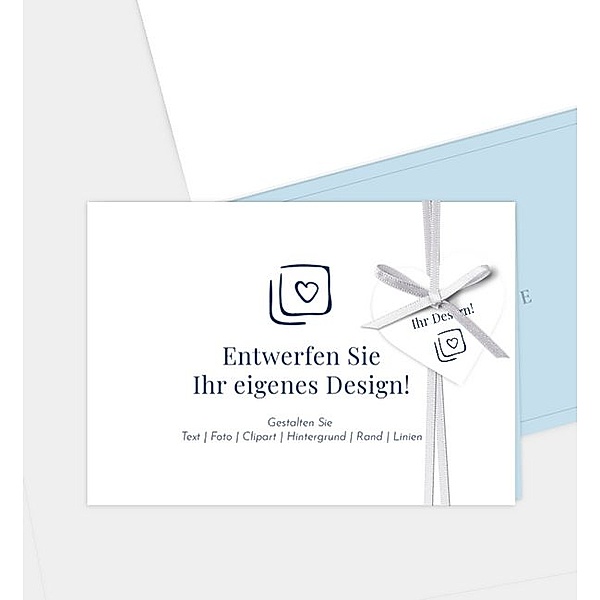 Einladungskarte Blanko Design, Klappkarte quer, Faltung oben (148 x 105mm)