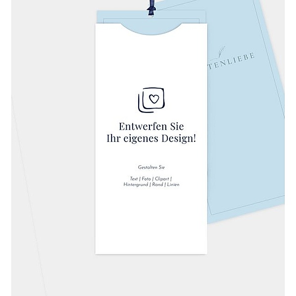Einladungskarte Blanko Design - löschen, Einsteckkarte hoch  (103 x 213mm)