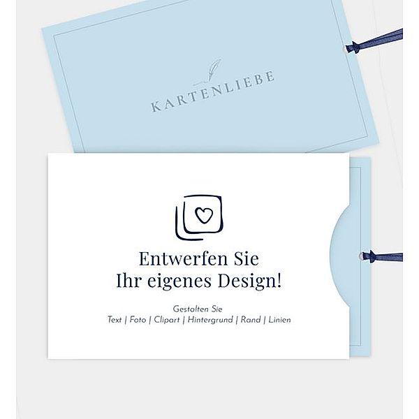 Einladungskarte Blanko Design - löschen, Einsteckkarte quer (168 x 115mm)