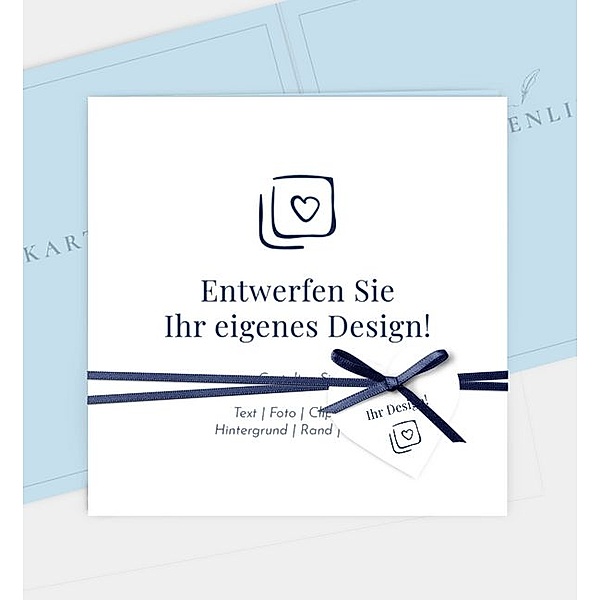 Einladungskarte Blanko Design - löschen, Klappkarte quadratisch (145 x 145mm)