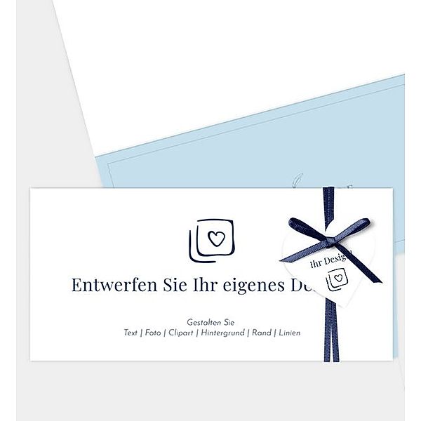 Einladungskarte Blanko Design - löschen, Klappkarte quer, Faltung oben (210 x 100mm)