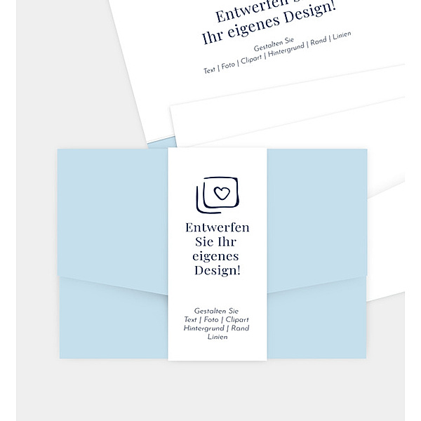 Einladungskarte Blanko Design - löschen, Pocketfold, bedruckte Hülle (168 x 118mm)