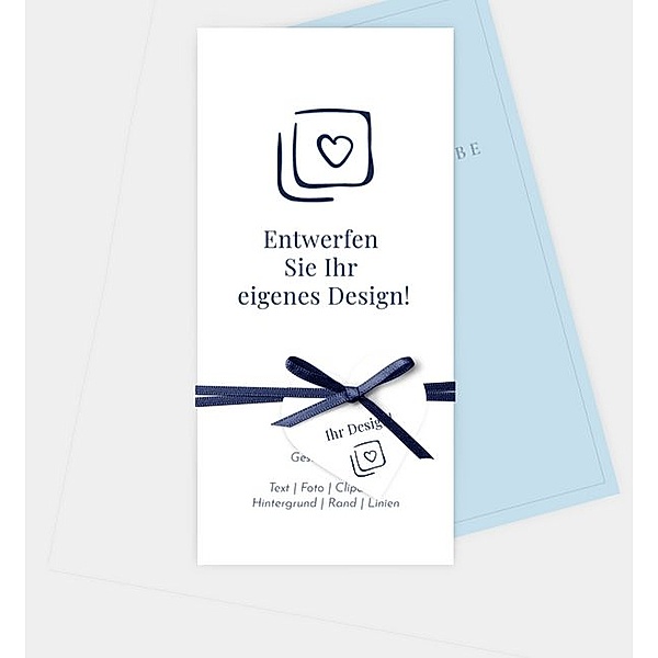 Einladungskarte Blanko Design - löschen, Postkarte hoch (100 x 210mm)