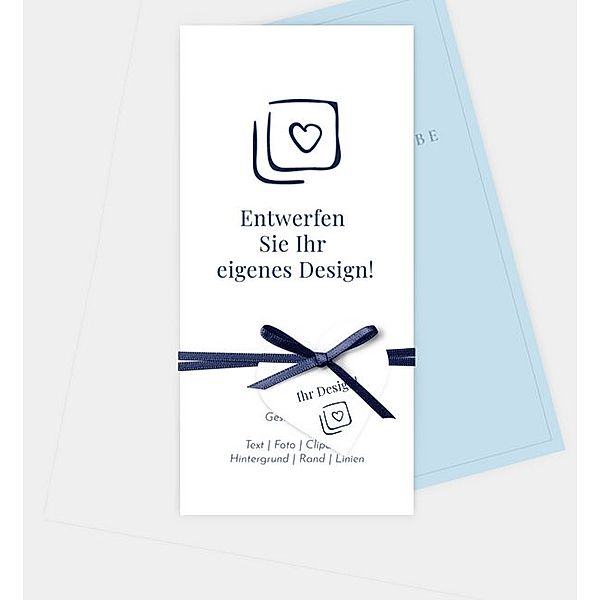Einladungskarte Blanko Design, Postkarte hoch (100 x 210mm)
