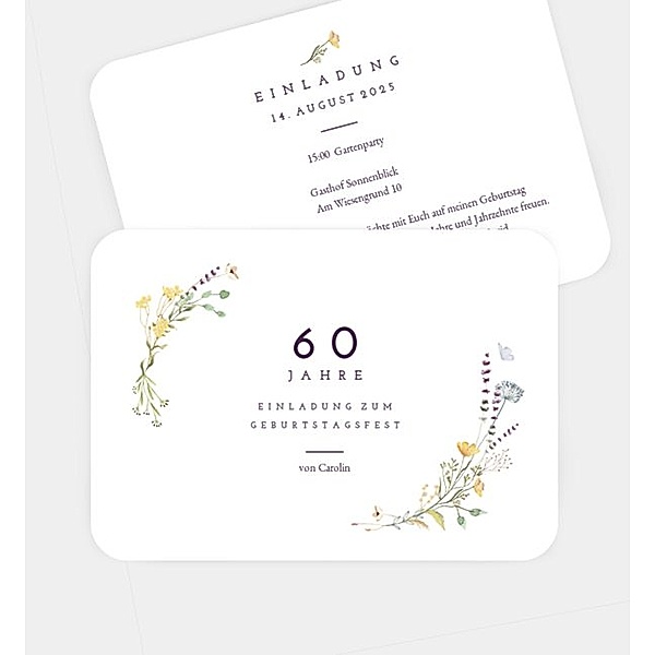 Einladungskarte Blütengarten, Postkarte quer (148 x 105mm)