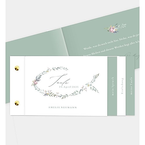 Einladungskarte Blumenzeichen, Booklet (210 x 100mm)