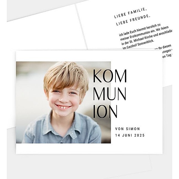 Einladungskarte Clarity, Klappkarte quer (170 x 120mm)
