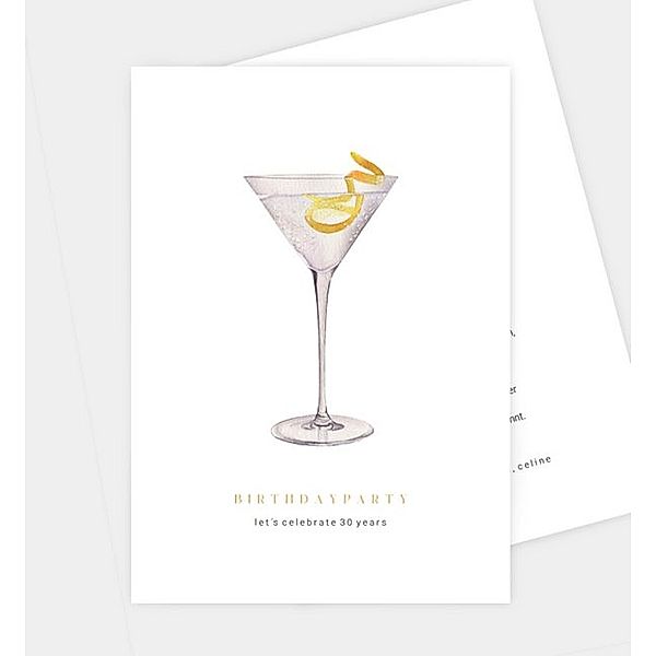 Einladungskarte Cocktailparty - Martini, Postkarte hoch (120 x 170mm)