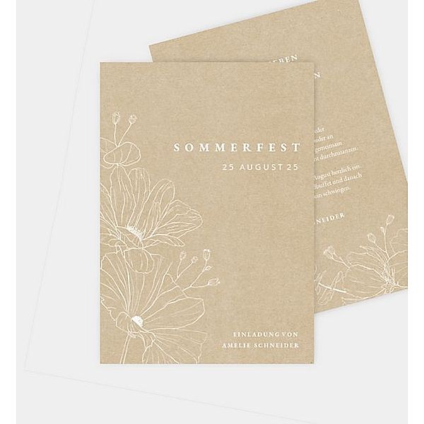 Einladungskarte Contemporary Flowers · Crafty, Postkarte hoch (105 x 148mm)