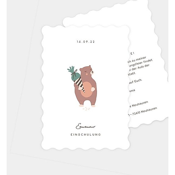 Einladungskarte Cute animals - Bear, Postkarte hoch (105 x 148mm)
