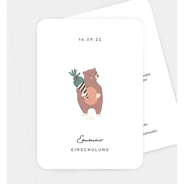 Einladungskarte Cute animals - Bear, Postkarte hoch (120 x 170mm)
