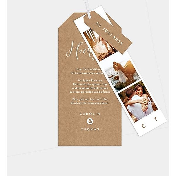 Einladungskarte Easy Wedding, Kartentrio (100 x 210mm)