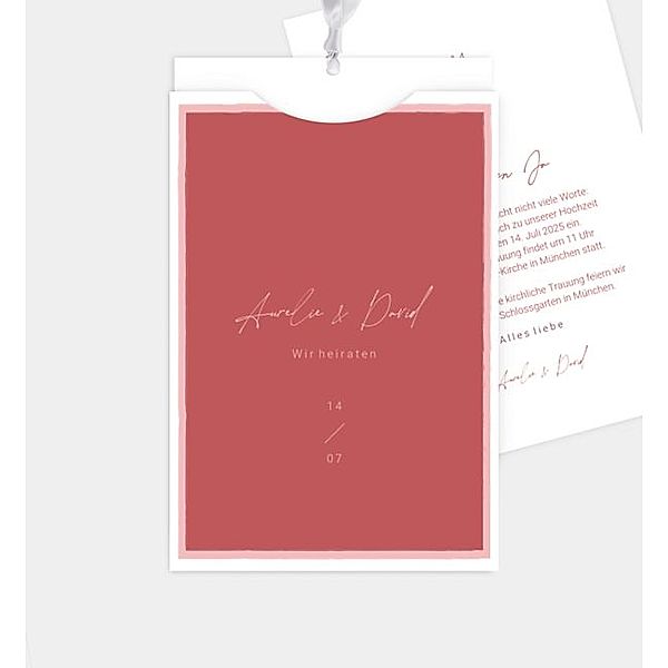 Einladungskarte Framed love, Einsteckkarte hoch  (115 x 168mm)