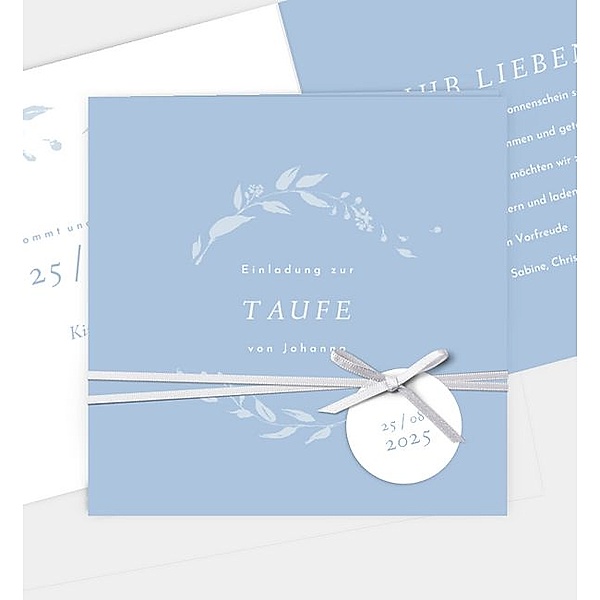 Einladungskarte Gut behütet, Klappkarte quadratisch (145 x 145mm)