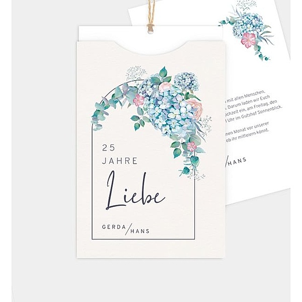 Einladungskarte Helles Bouquet · Vintage, Einsteckkarte hoch  (115 x 168mm)