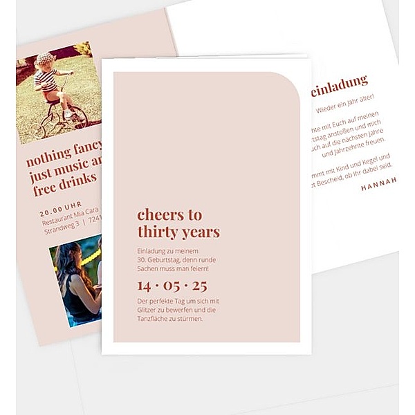 Einladungskarte Modern Type, Klappkarte hoch (105 x 148mm)