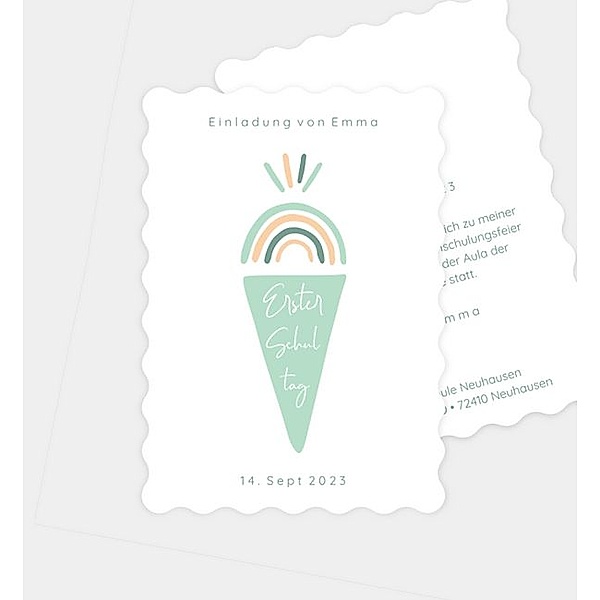 Einladungskarte Regenbogen, Postkarte hoch (105 x 148mm)
