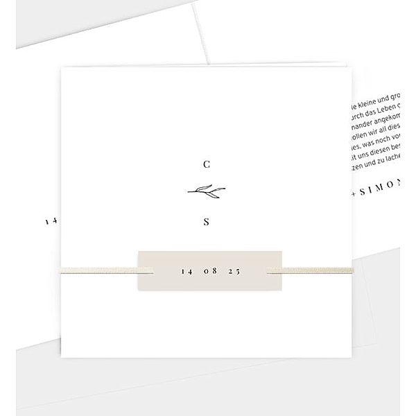 Einladungskarte Santorini, Klappkarte quadratisch (145 x 145mm)