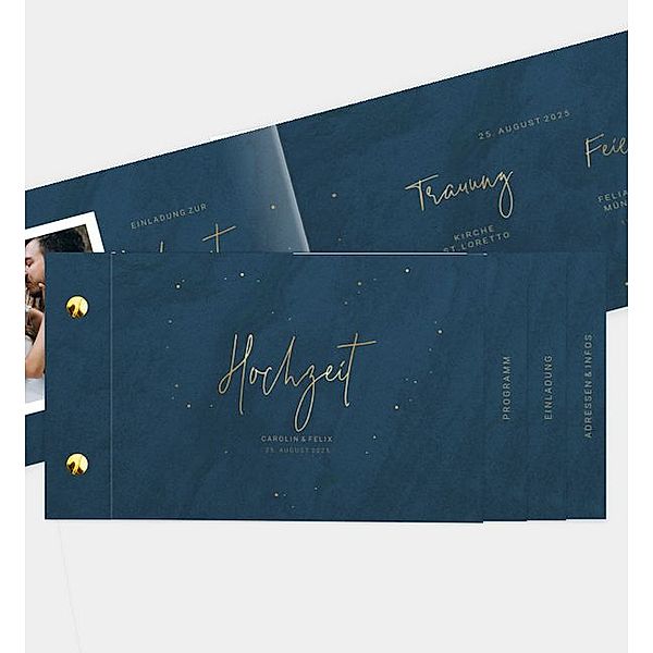 Einladungskarte Sparkling night, Booklet (210 x 100mm)