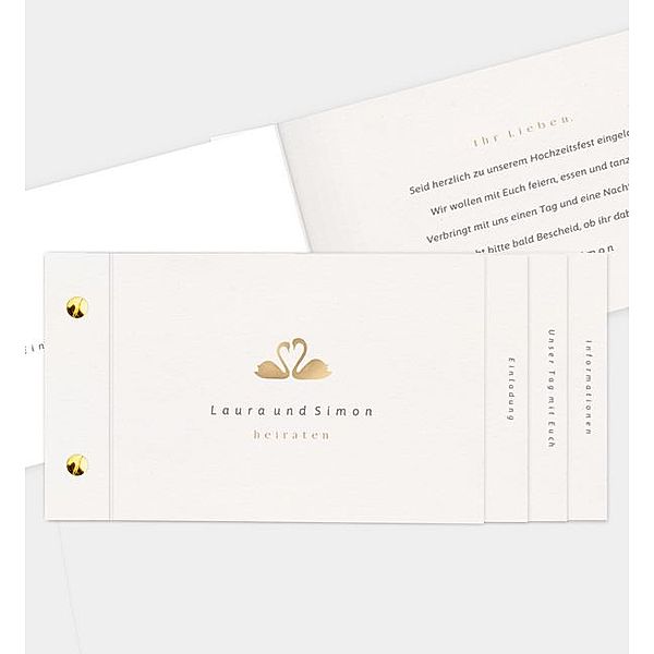 Einladungskarte Swans, Booklet (210 x 100mm)
