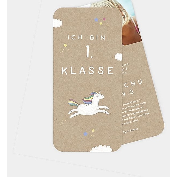 Einladungskarte Unicorn · Crafty, Postkarte hoch (100 x 210mm)