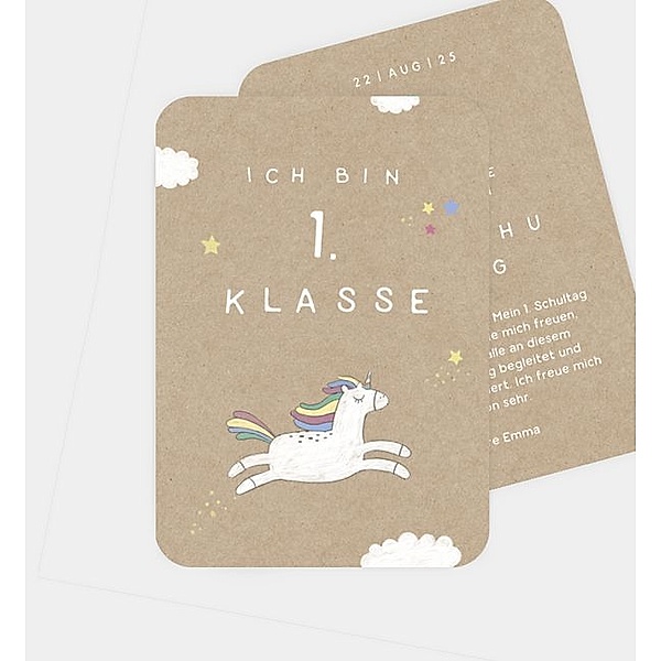 Einladungskarte Unicorn · Crafty, Postkarte hoch (105 x 148mm)