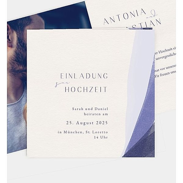Einladungskarte Vorhang Auf, Klappkarte quadratisch (145 x 145mm)