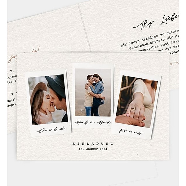 Einladungskarte Wedding Post, Klappkarte quer (170 x 120mm)