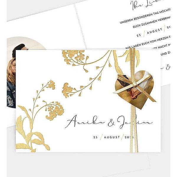 Einladungskarte Wiesenblume, Klappkarte quer (170 x 120mm)