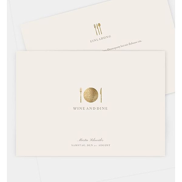 Einladungskarte Wine and Dine, Postkarte quer (170 x 120mm)