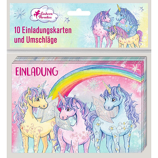 Einladungskarten EINHORN-PARADIESE 10er-Pack