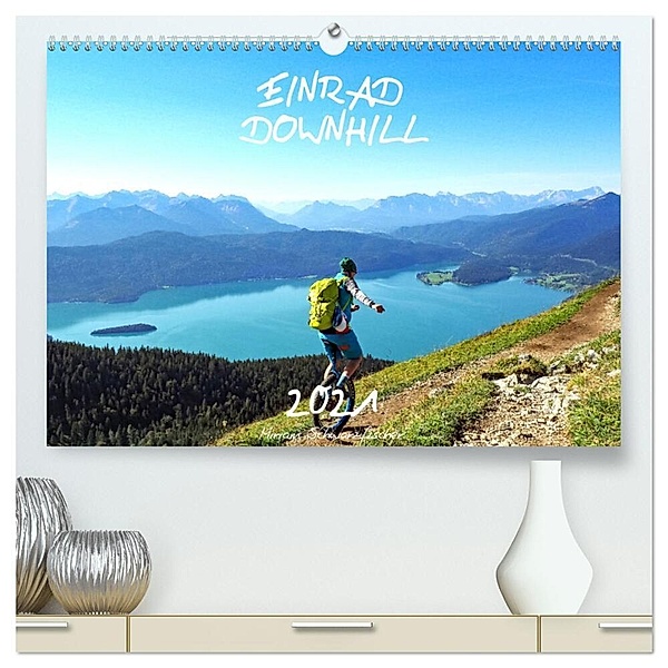 Einrad Downhill (hochwertiger Premium Wandkalender 2024 DIN A2 quer), Kunstdruck in Hochglanz, Fotografin Miriam Schwarzfischer