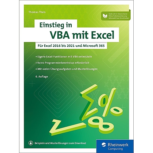 Einstieg in VBA mit Excel / Rheinwerk Computing, Thomas Theis