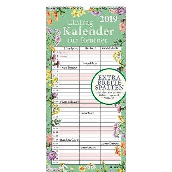 Eintragkalender für Rentner 2019