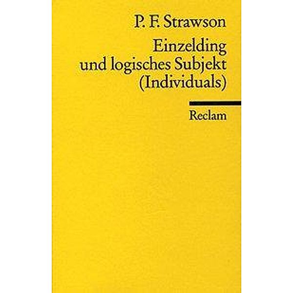 Einzelding und logisches Subjekt (Individuals), Peter Fr. Strawson
