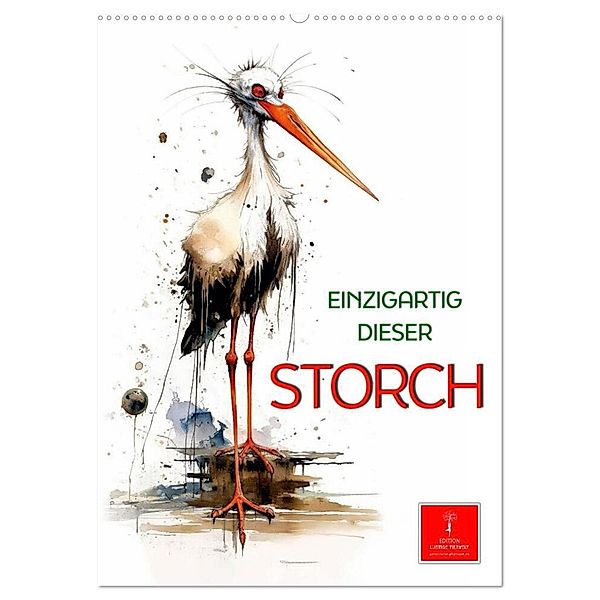 Einzigartig - dieser Storch (Wandkalender 2024 DIN A2 hoch), CALVENDO Monatskalender, Peter Roder