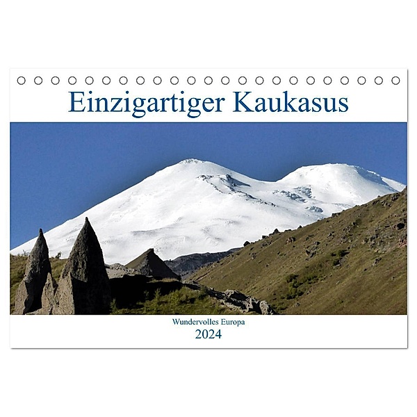 Einzigartiger Kaukasus (Tischkalender 2024 DIN A5 quer), CALVENDO Monatskalender, Cycleguide