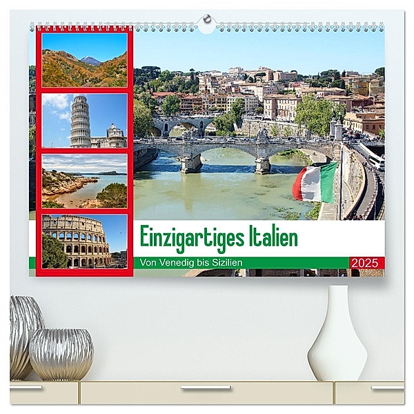 Einzigartiges Italien (hochwertiger Premium Wandkalender 2025 DIN A2 quer), Kunstdruck in Hochglanz, Calvendo, Jakob Otto