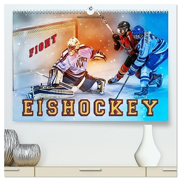 Eishockey - Fight (hochwertiger Premium Wandkalender 2024 DIN A2 quer), Kunstdruck in Hochglanz, Peter Roder