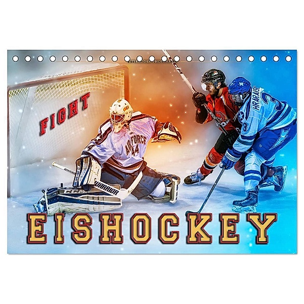 Eishockey - Fight (Tischkalender 2024 DIN A5 quer), CALVENDO Monatskalender, Peter Roder